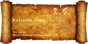 Kaluzsa Ilma névjegykártya